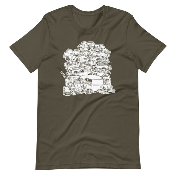 Simple Uber Pile (White Print) - Unisex T-Shirt
